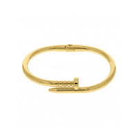 Bracelete Em Forma De Prego Dourado 